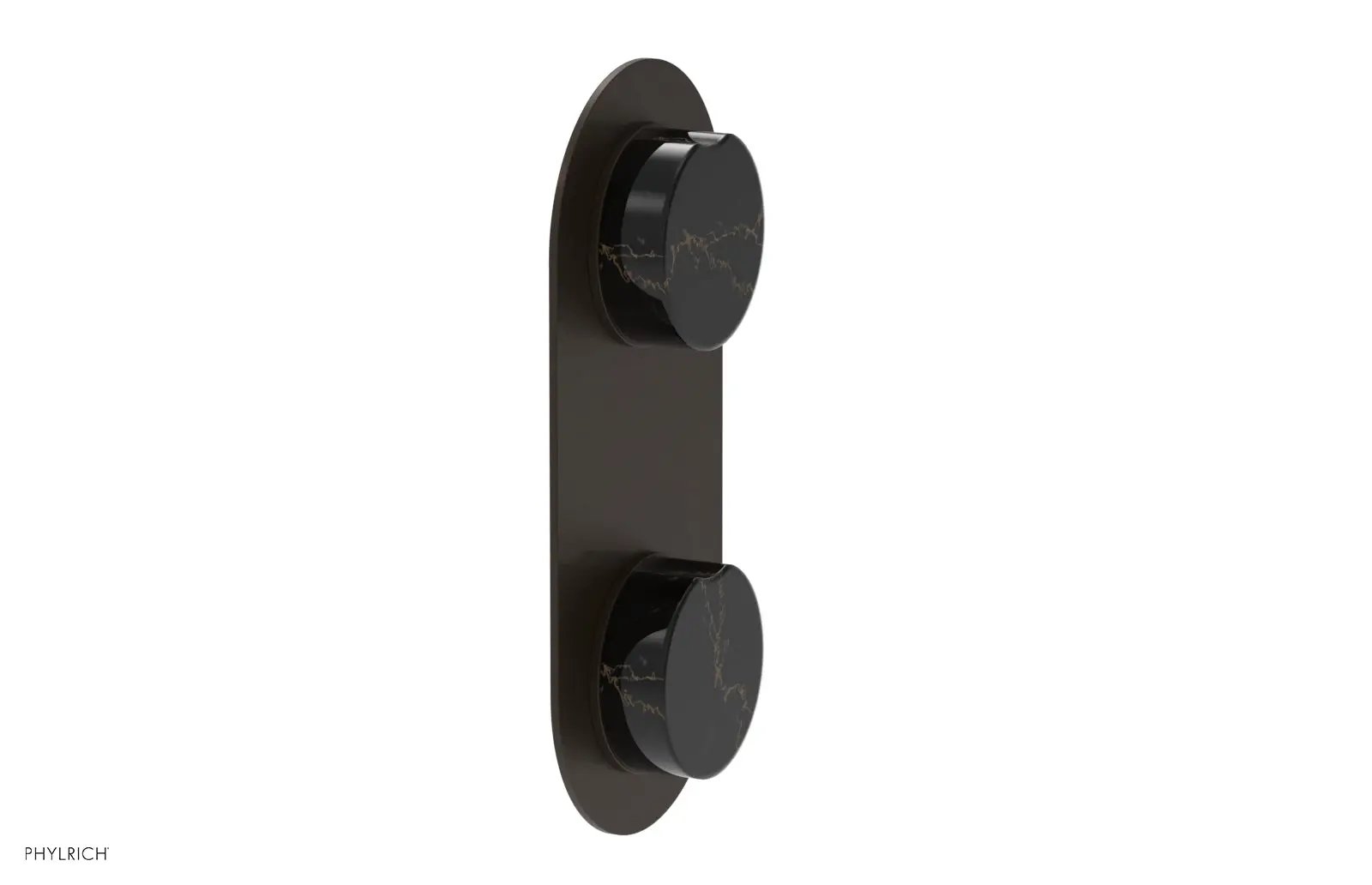 Phylrich CIRC Thermostatic Valve with Volume Control or Diverter - Black Marble Handle by Phylrich