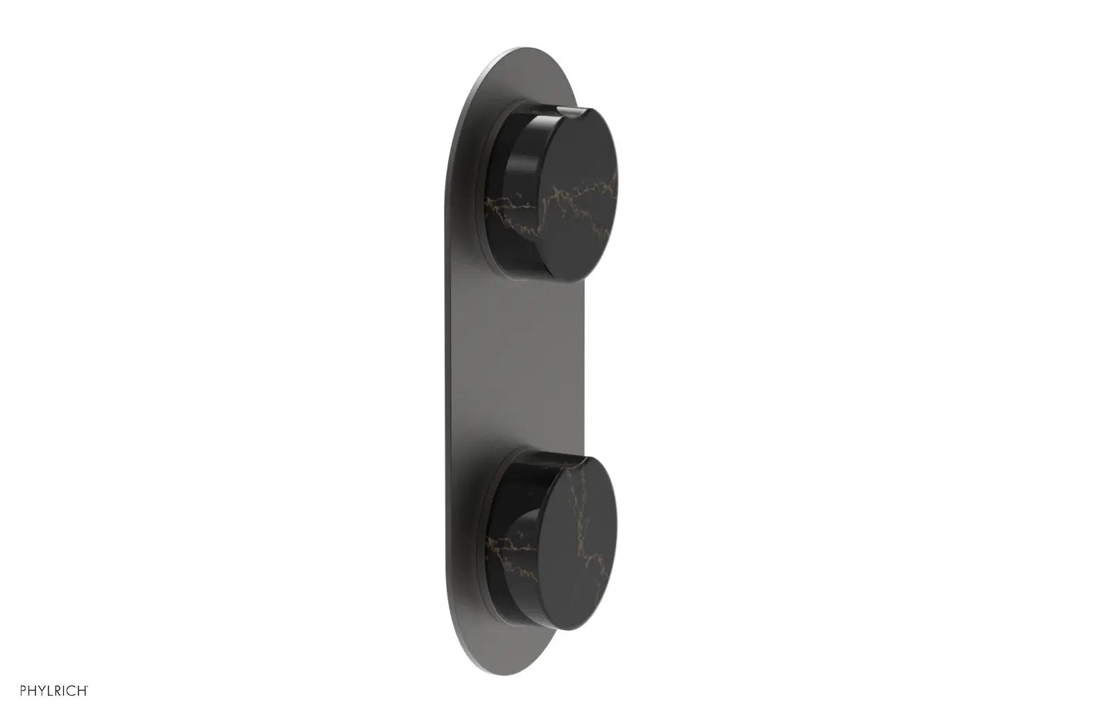 Phylrich CIRC Thermostatic Valve with Volume Control or Diverter - Black Marble Handle by Phylrich