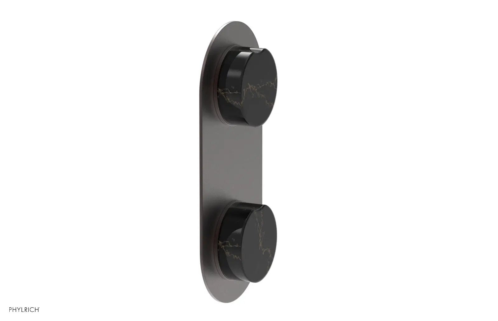 Phylrich CIRC Thermostatic Valve with Volume Control or Diverter - Black Marble Handle by Phylrich