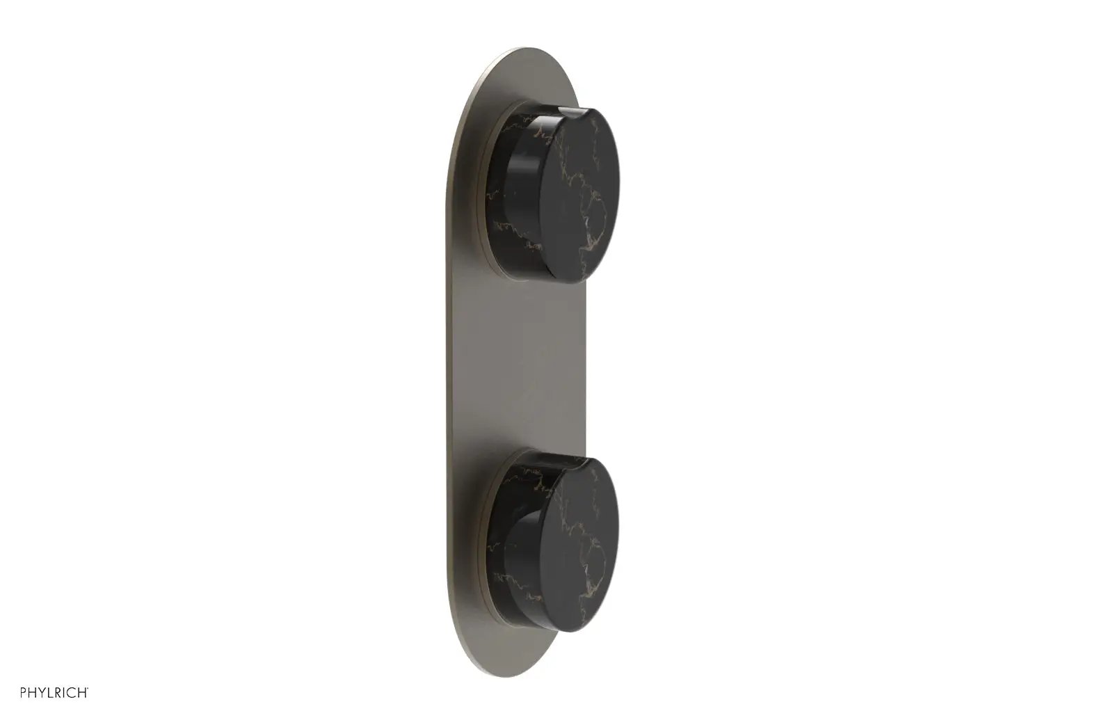 Phylrich CIRC Thermostatic Valve with Volume Control or Diverter - Black Marble Handle by Phylrich