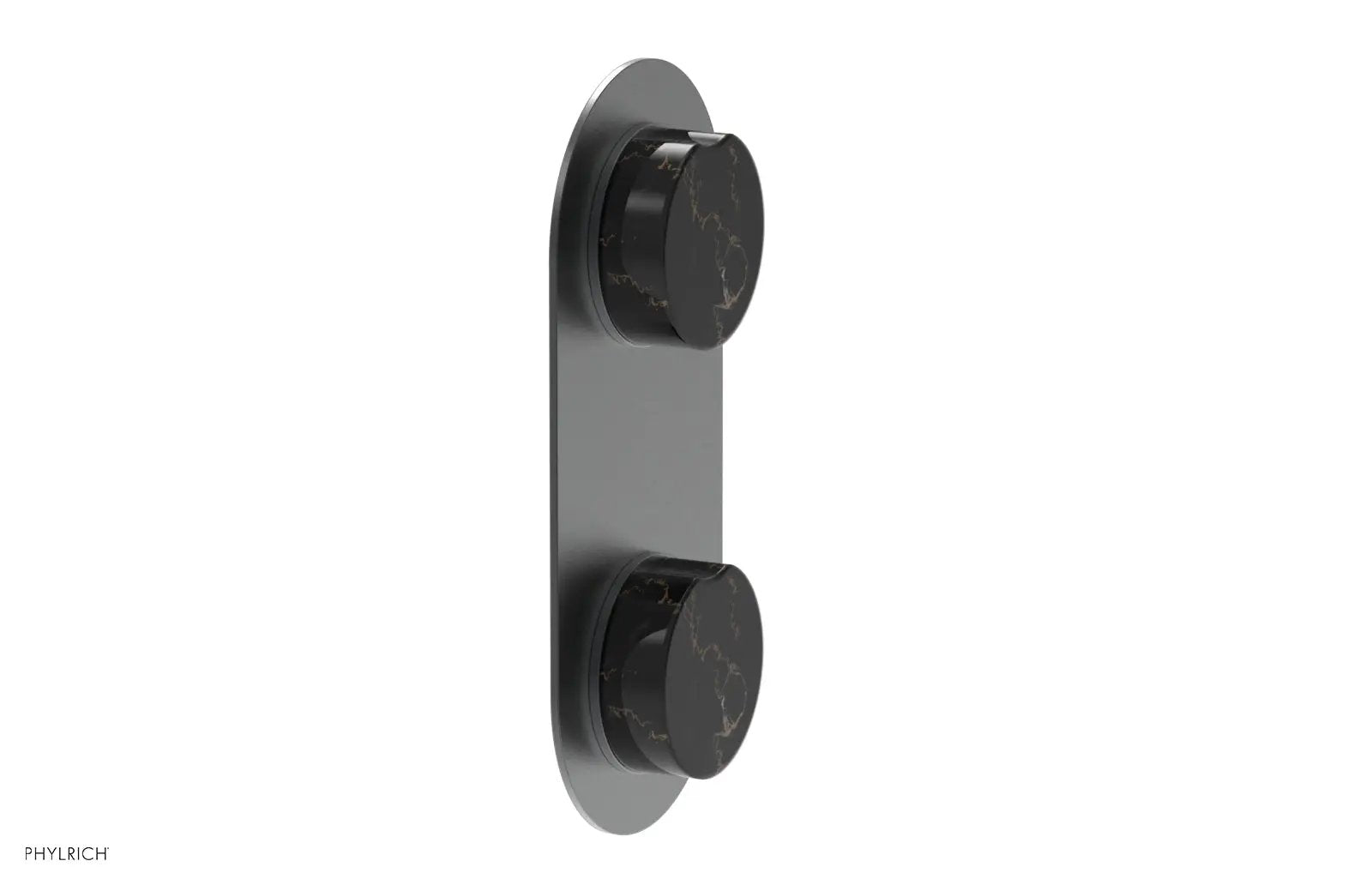 Phylrich CIRC Thermostatic Valve with Volume Control or Diverter - Black Marble Handle by Phylrich