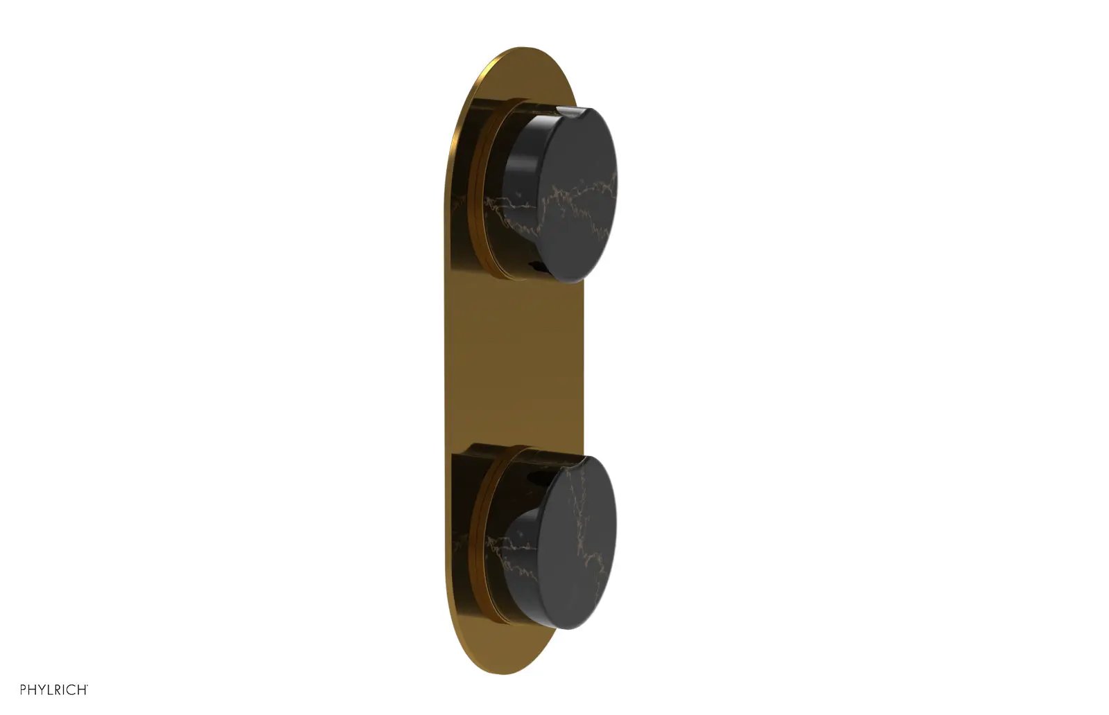 Phylrich CIRC Thermostatic Valve with Volume Control or Diverter - Black Marble Handle by Phylrich