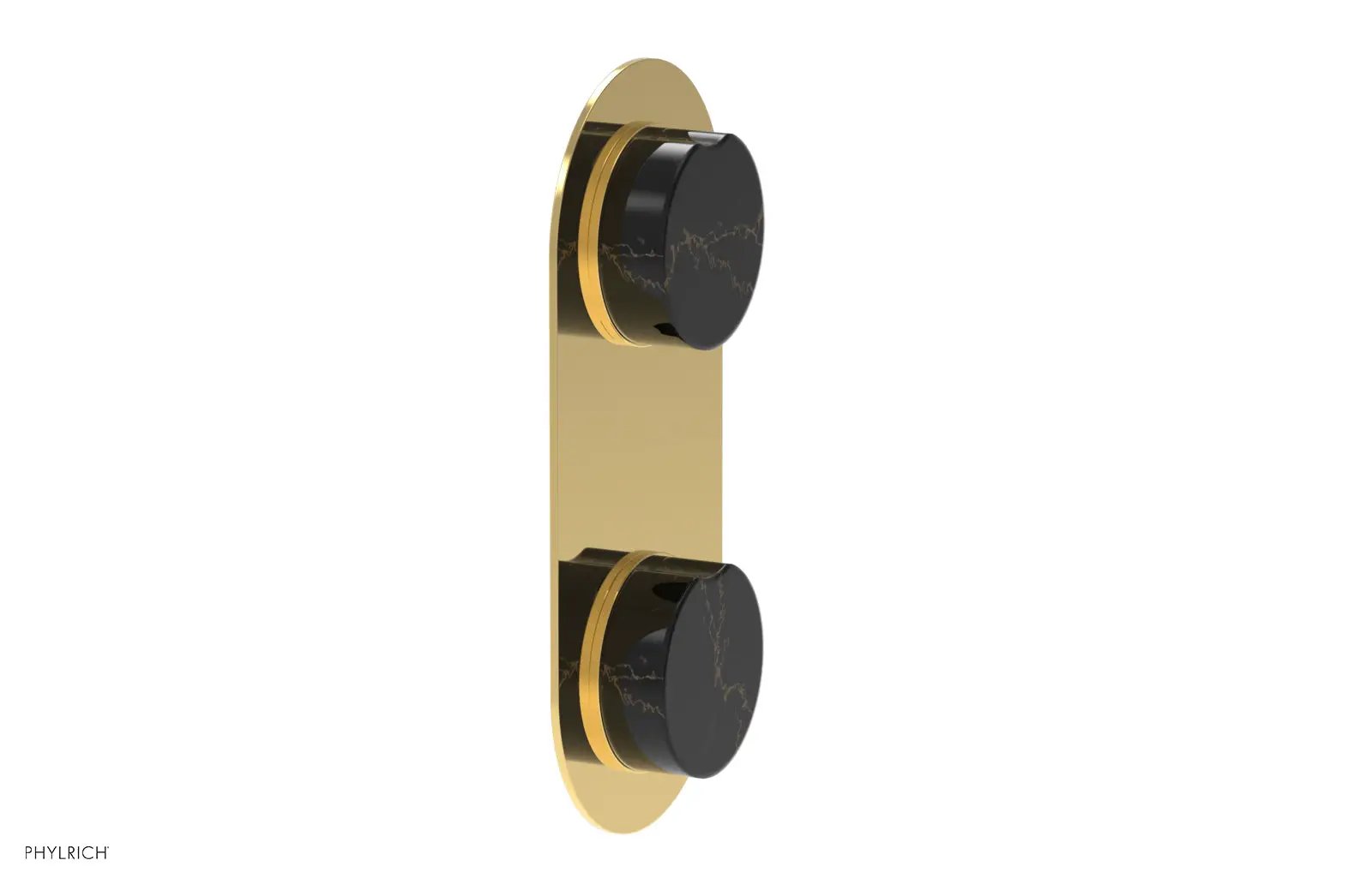 Phylrich CIRC Thermostatic Valve with Volume Control or Diverter - Black Marble Handle by Phylrich