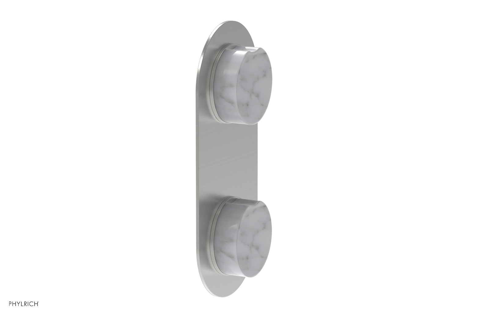 Phylrich CIRC Thermostatic Valve with Volume Control or Diverter - White Marble Handle