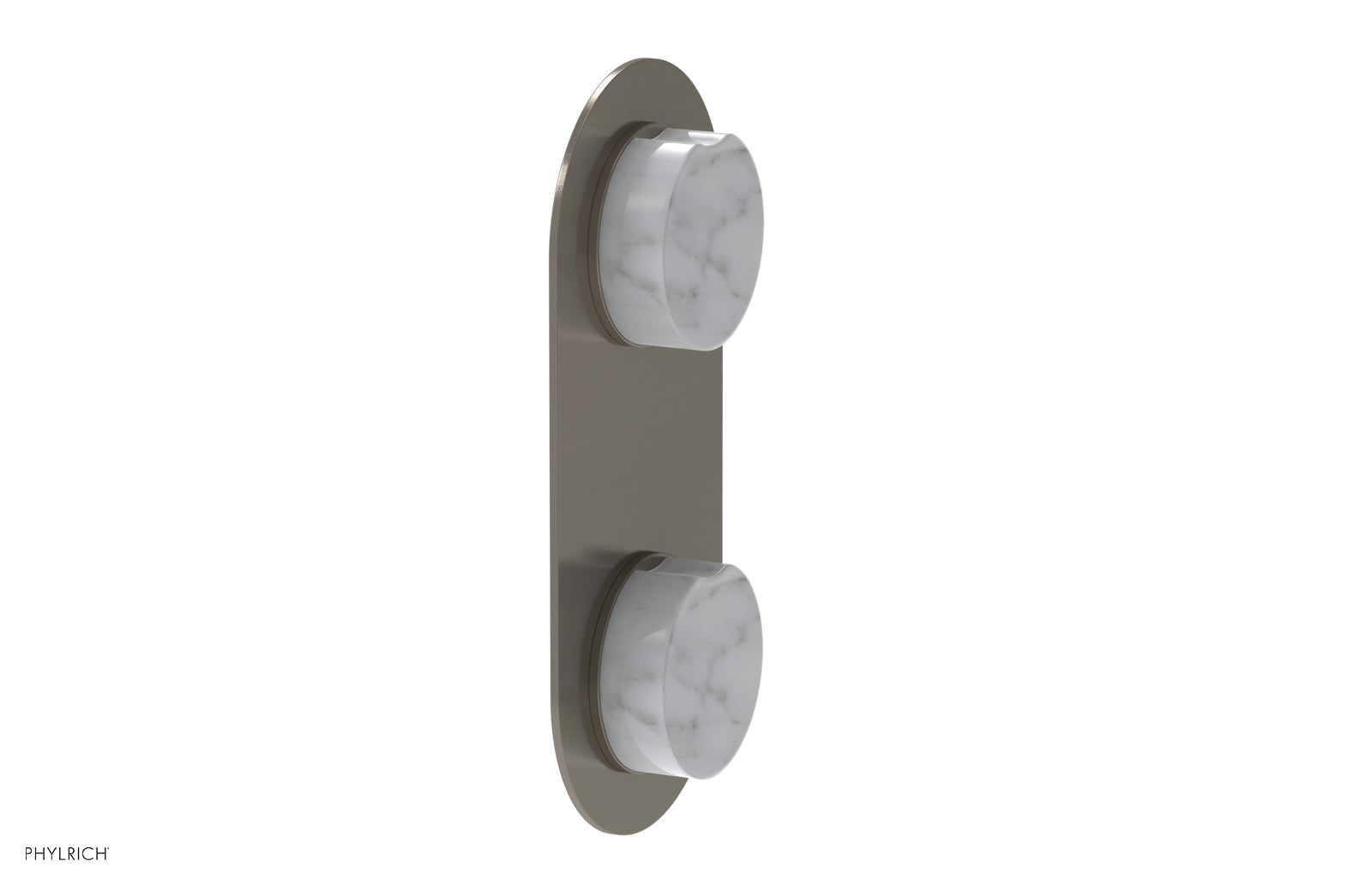 Phylrich CIRC Thermostatic Valve with Volume Control or Diverter - White Marble Handle by Phylrich