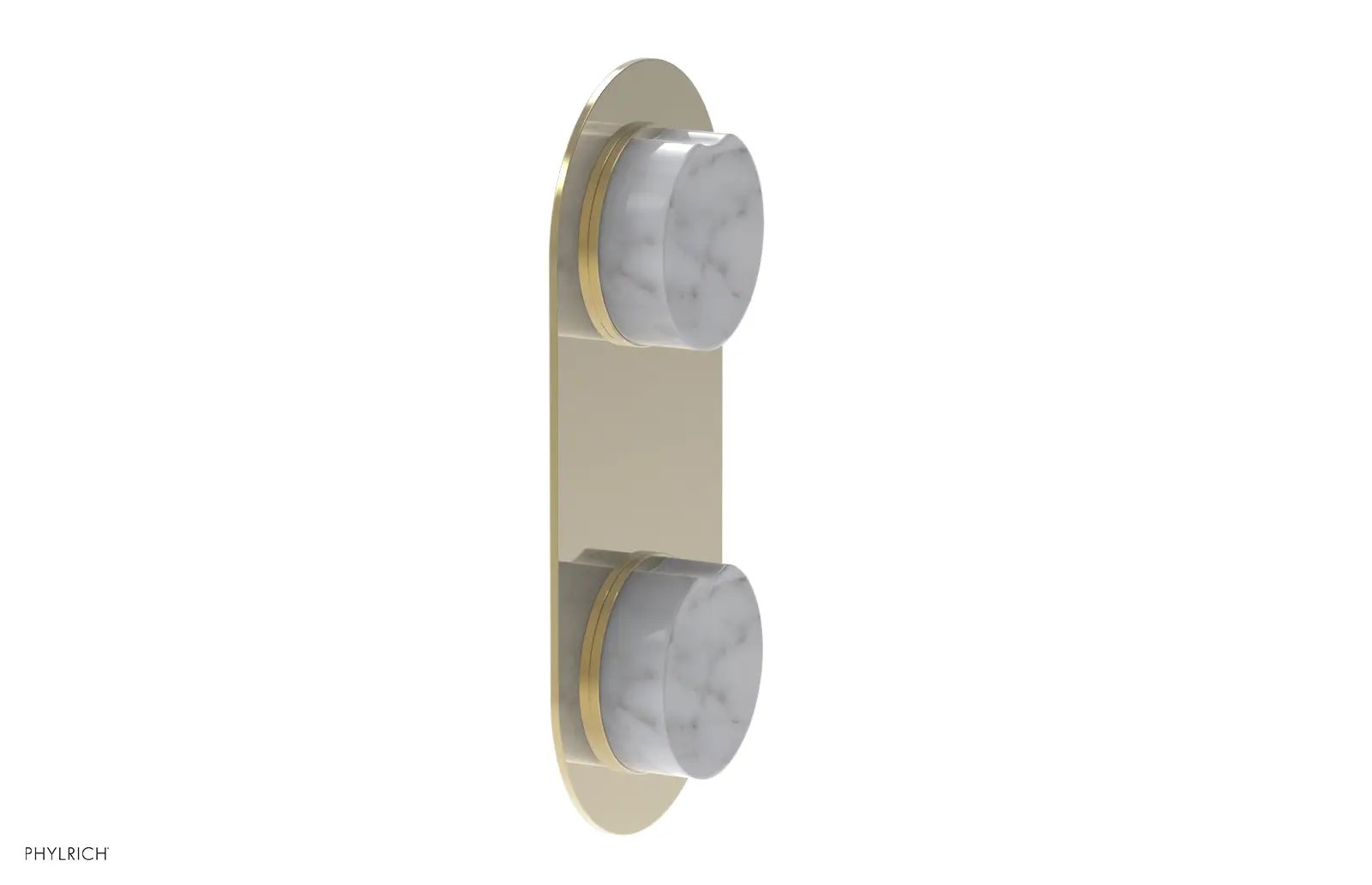 Phylrich CIRC Thermostatic Valve with Volume Control or Diverter - White Marble Handle by Phylrich