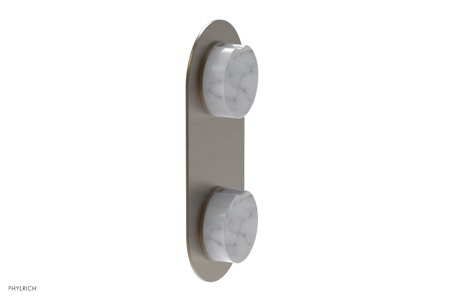 Phylrich CIRC Thermostatic Valve with Volume Control or Diverter - White Marble Handle