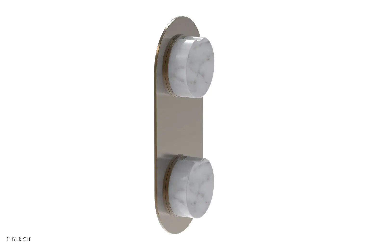 Phylrich CIRC Thermostatic Valve with Volume Control or Diverter - White Marble Handle by Phylrich