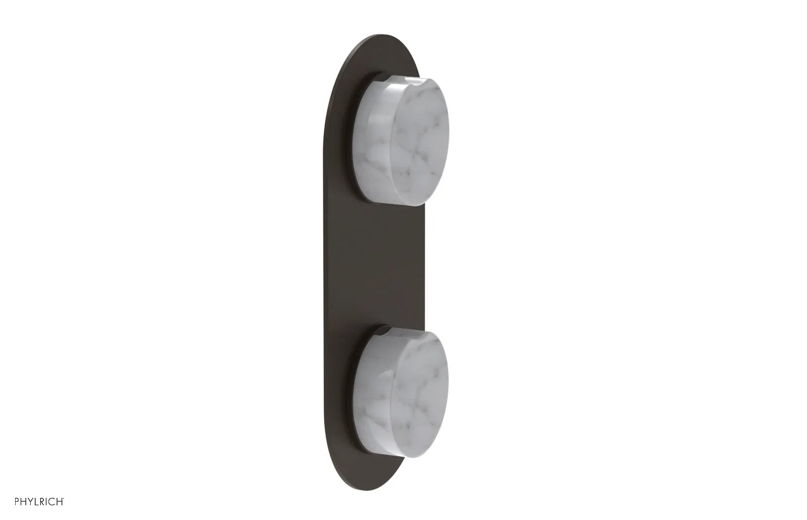 Phylrich CIRC Thermostatic Valve with Volume Control or Diverter - White Marble Handle by Phylrich
