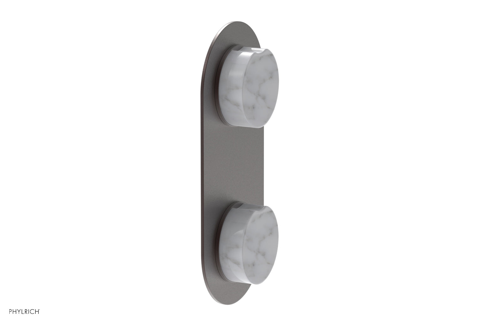 Phylrich CIRC Thermostatic Valve with Volume Control or Diverter - White Marble Handle by Phylrich