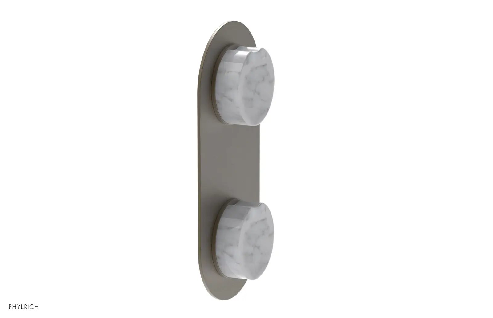 Phylrich CIRC Thermostatic Valve with Volume Control or Diverter - White Marble Handle by Phylrich