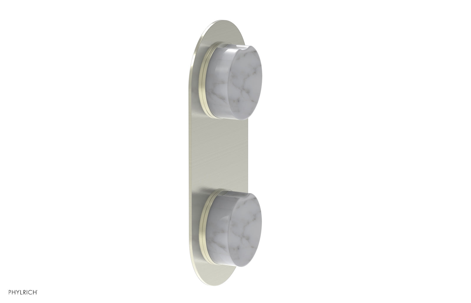 Phylrich CIRC Thermostatic Valve with Volume Control or Diverter - White Marble Handle by Phylrich