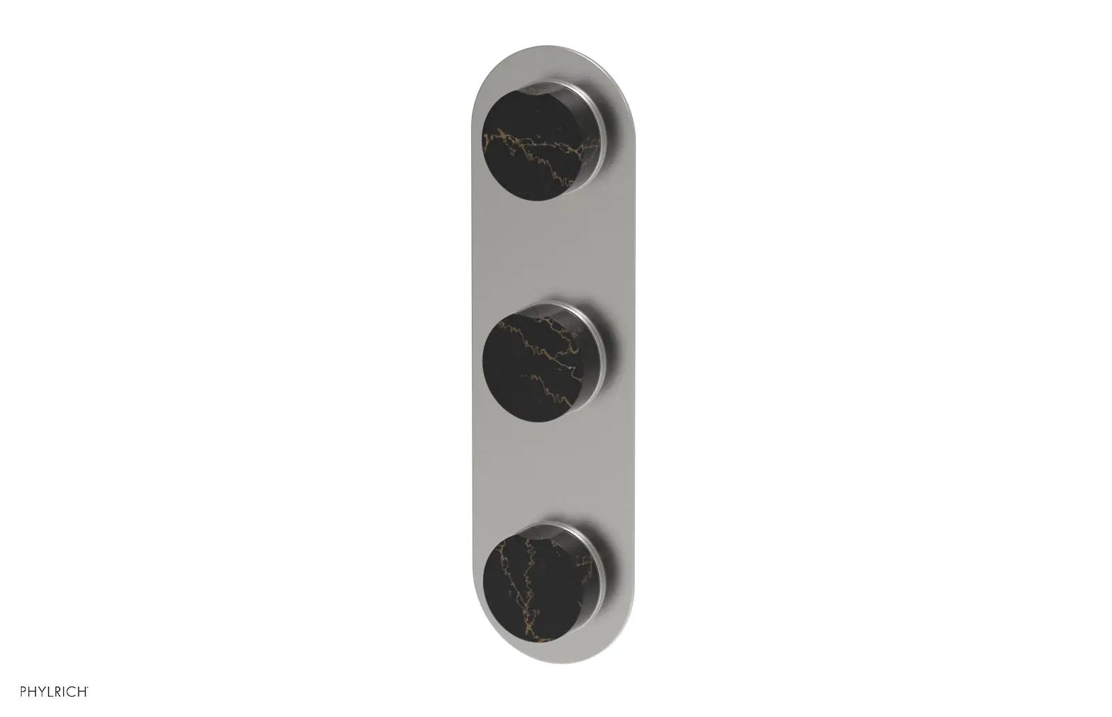 Phylrich CIRC Thermostatic Valve with Two Volume Control - Black Marble Handles by Phylrich