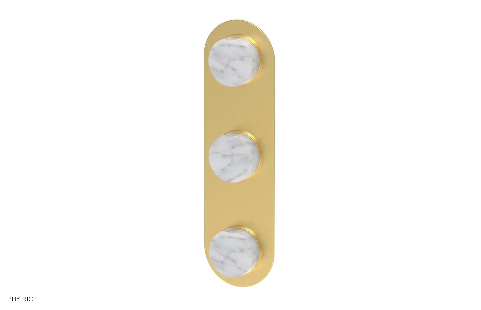 Phylrich CIRC Thermostatic Valve with Two Volume Control - White Marble Handles by Phylrich