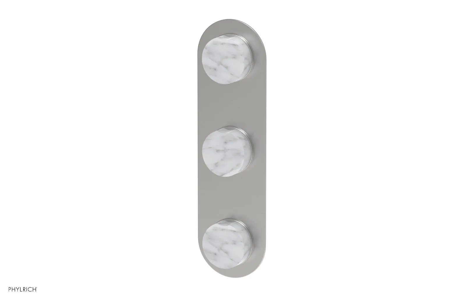 Phylrich CIRC Thermostatic Valve with Two Volume Control - White Marble Handles by Phylrich