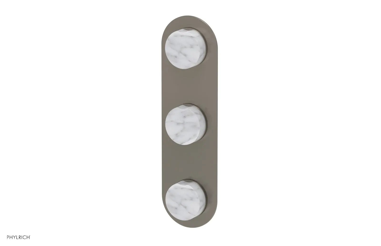 Phylrich CIRC Thermostatic Valve with Two Volume Control - White Marble Handles by Phylrich