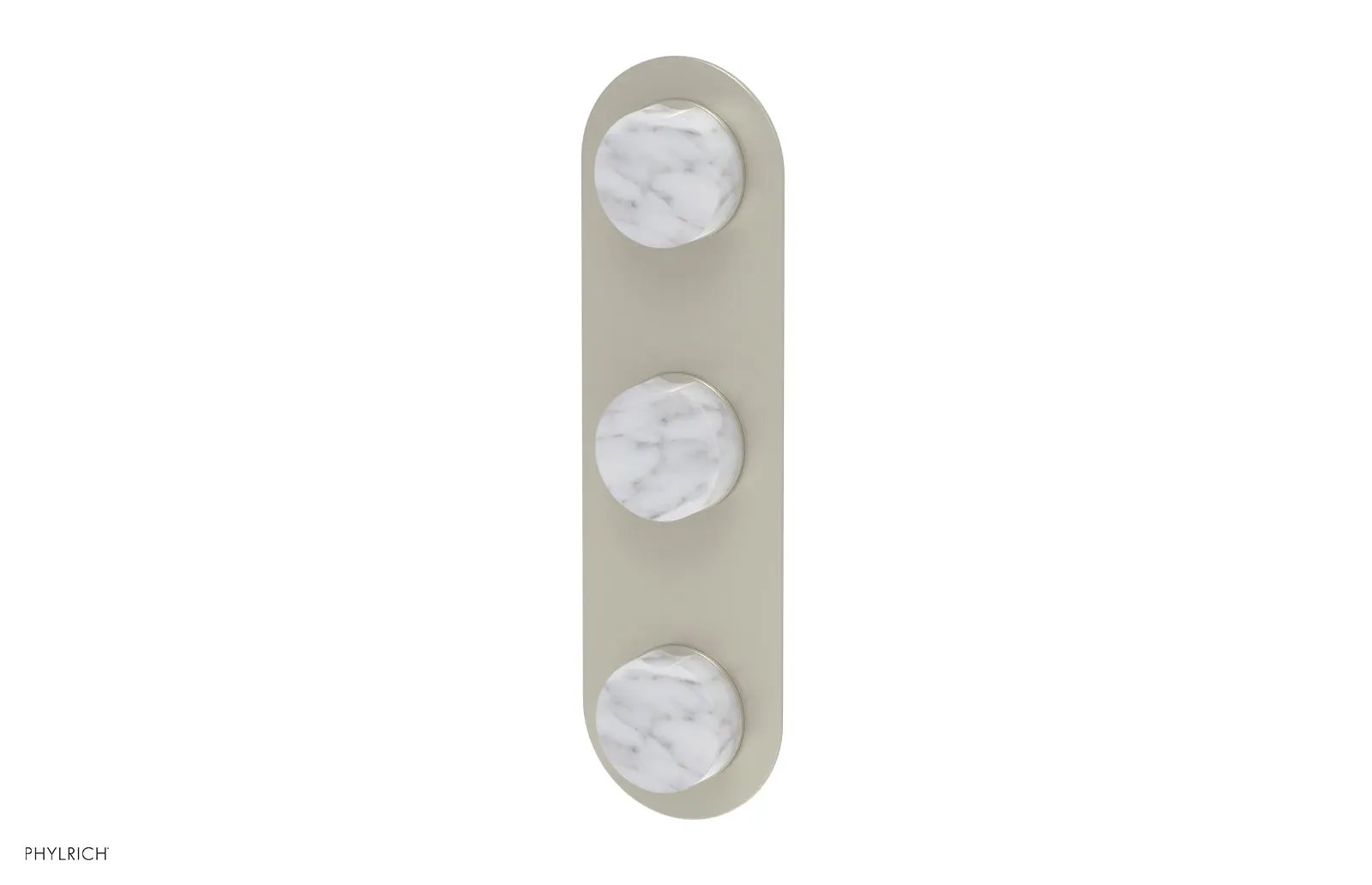 Phylrich CIRC Thermostatic Valve with Two Volume Control - White Marble Handles by Phylrich