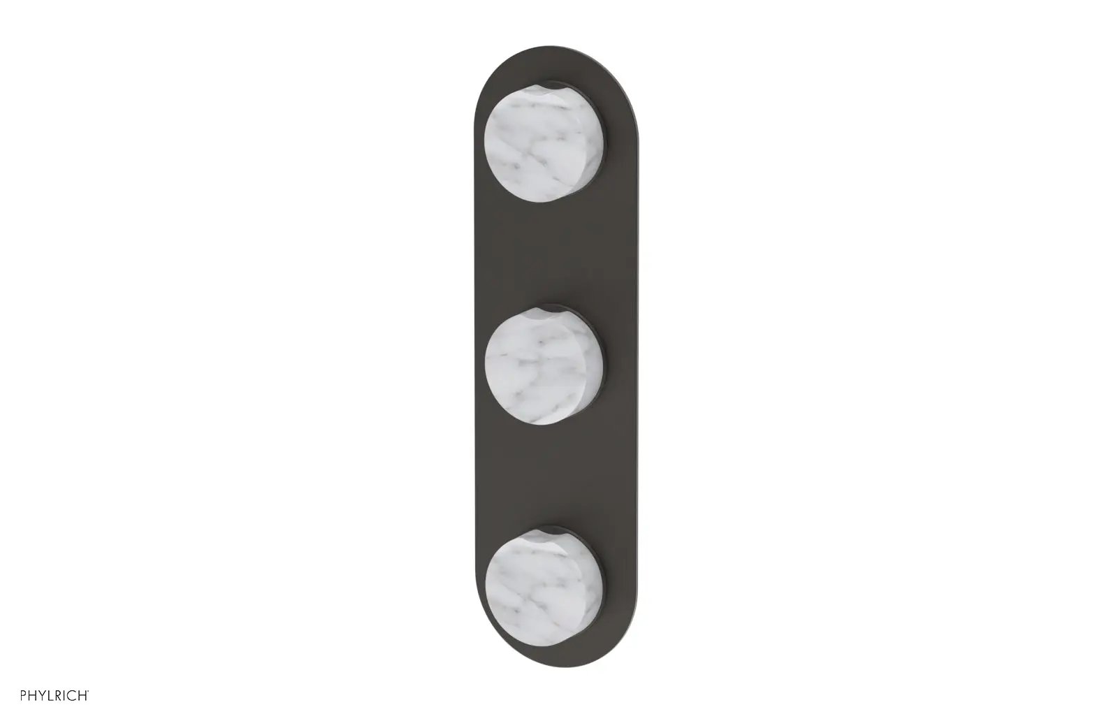 Phylrich CIRC Thermostatic Valve with Two Volume Control - White Marble Handles by Phylrich