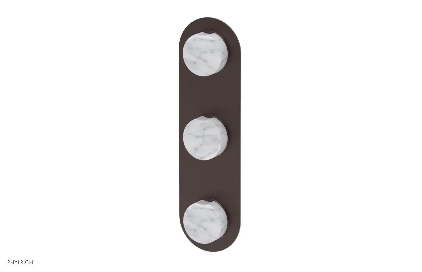 Phylrich CIRC Thermostatic Valve with Two Volume Control - White Marble Handles by Phylrich