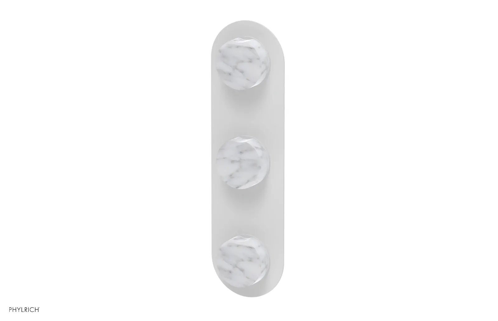 Phylrich CIRC Thermostatic Valve with Two Volume Control - White Marble Handles by Phylrich
