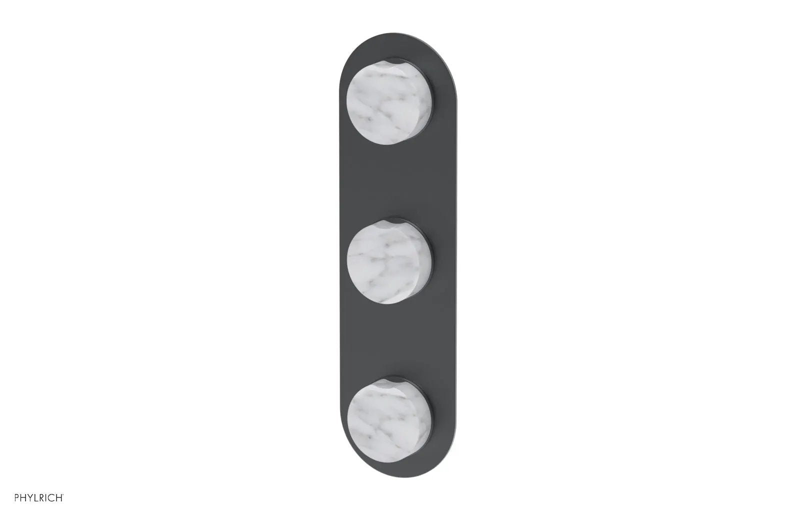 Phylrich CIRC Thermostatic Valve with Two Volume Control - White Marble Handles by Phylrich