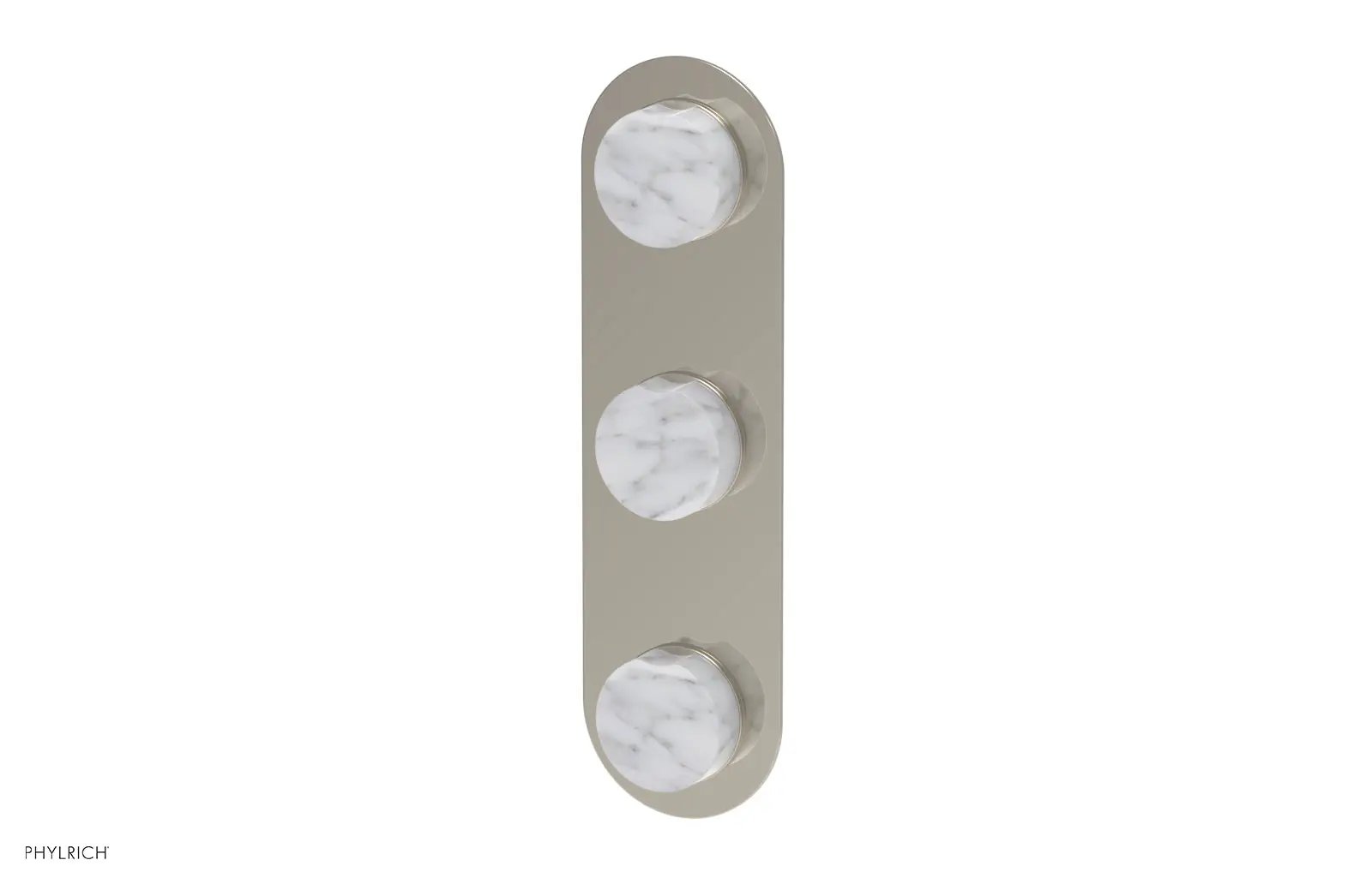 Phylrich CIRC Thermostatic Valve with Two Volume Control - White Marble Handles by Phylrich