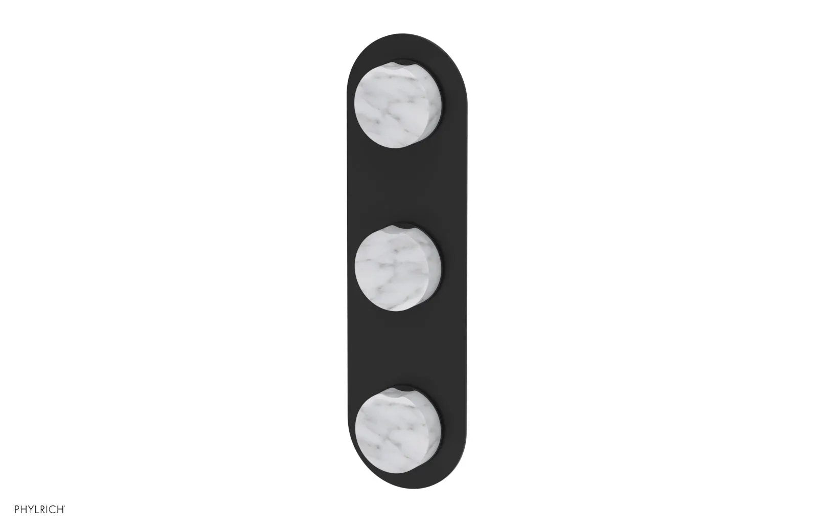 Phylrich CIRC Thermostatic Valve with Two Volume Control - White Marble Handles by Phylrich