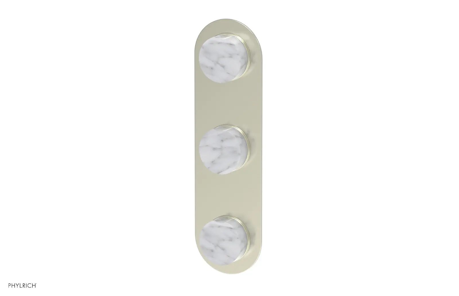 Phylrich CIRC Thermostatic Valve with Two Volume Control - White Marble Handles by Phylrich