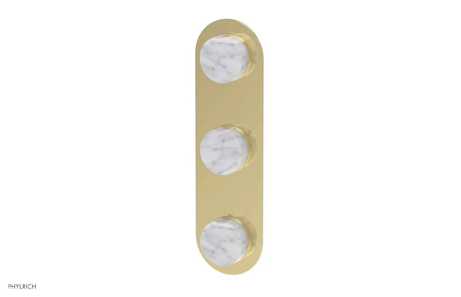 Phylrich CIRC Thermostatic Valve with Two Volume Control - White Marble Handles by Phylrich