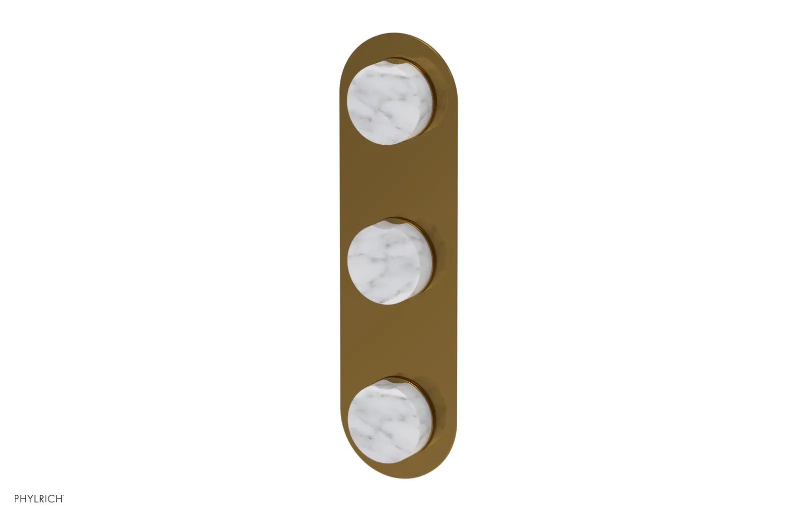 Phylrich CIRC Thermostatic Valve with Two Volume Control - White Marble Handles by Phylrich