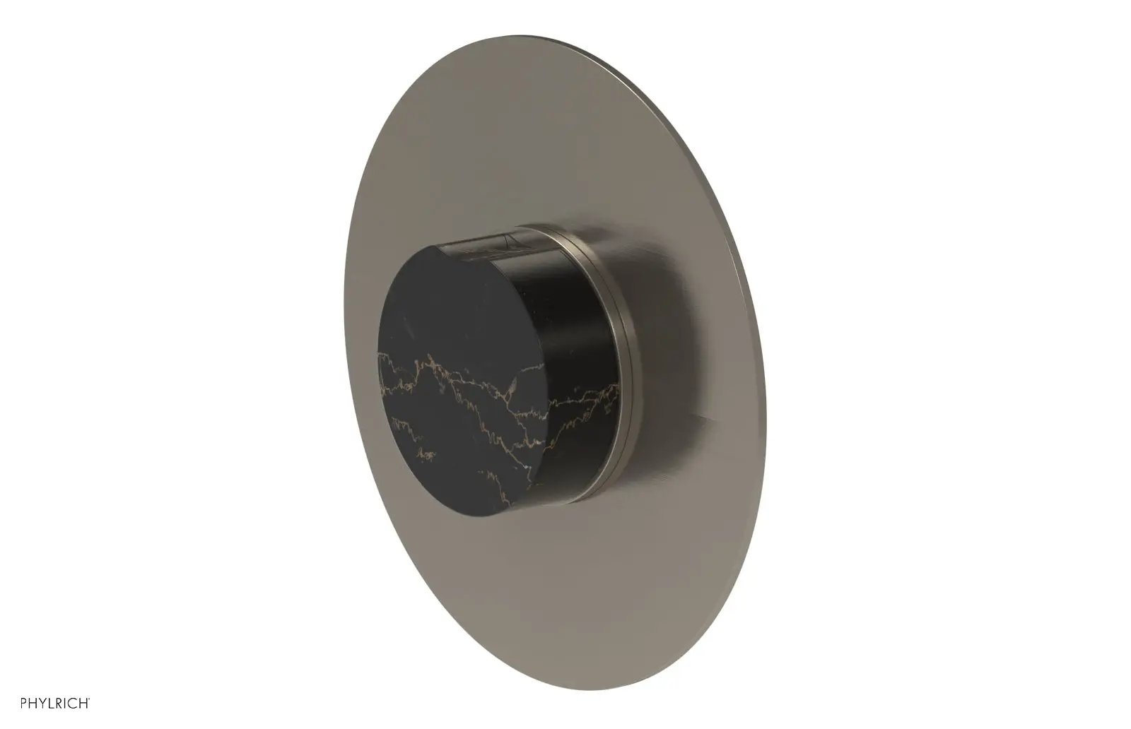 Phylrich CIRC Thermostatic Shower Trim, Black Marble Handle by Phylrich