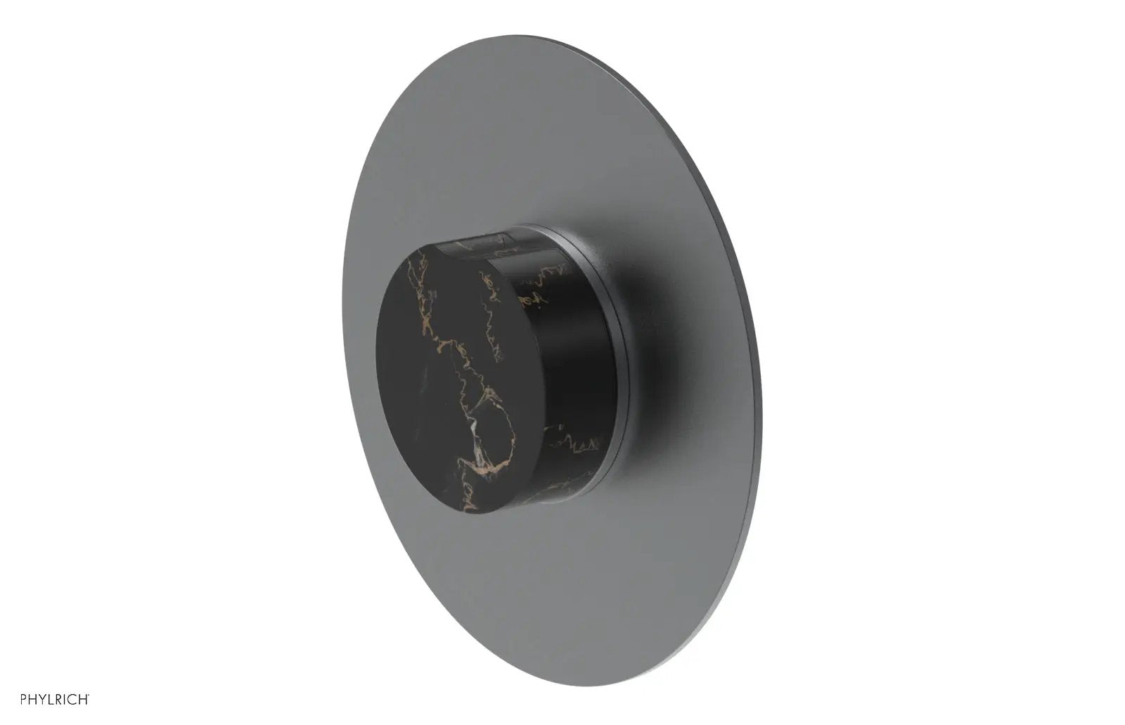 Phylrich CIRC Thermostatic Shower Trim, Black Marble Handle by Phylrich