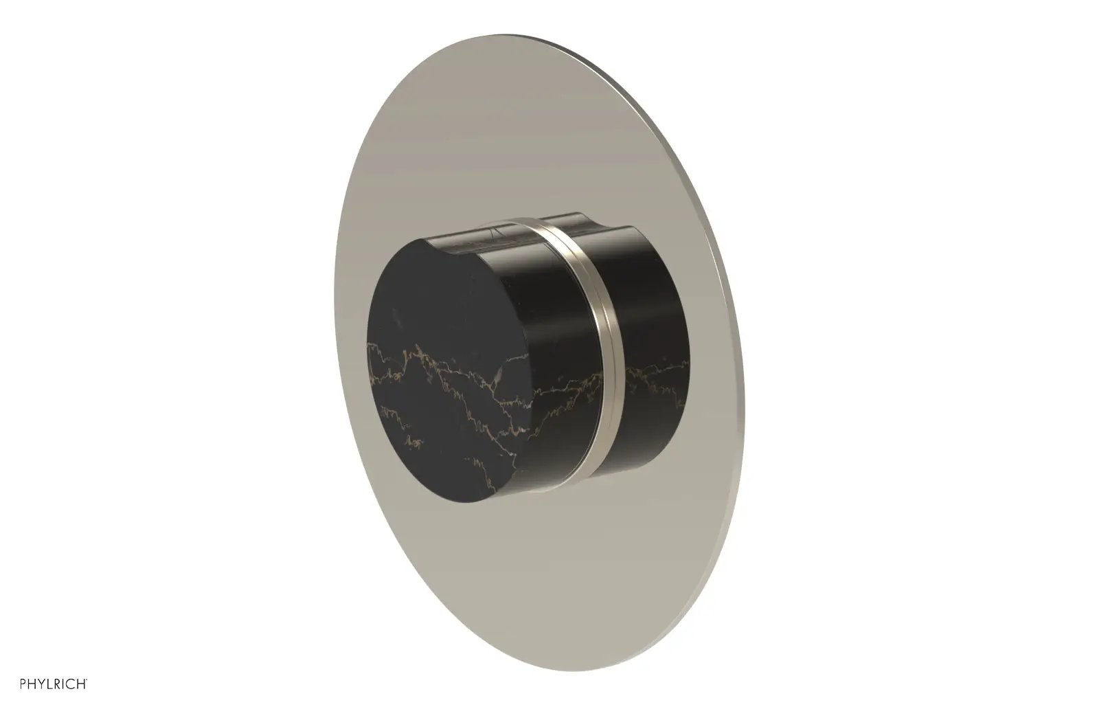 Phylrich CIRC Thermostatic Shower Trim, Black Marble Handle by Phylrich