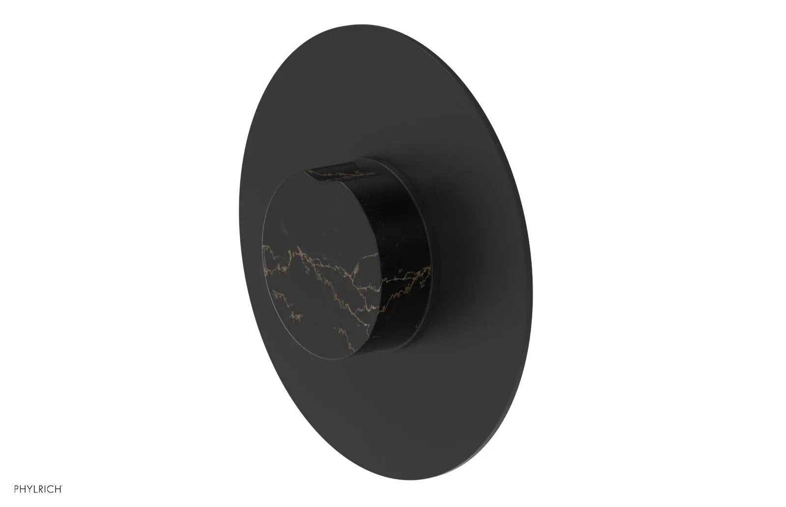 Phylrich CIRC Thermostatic Shower Trim, Black Marble Handle by Phylrich