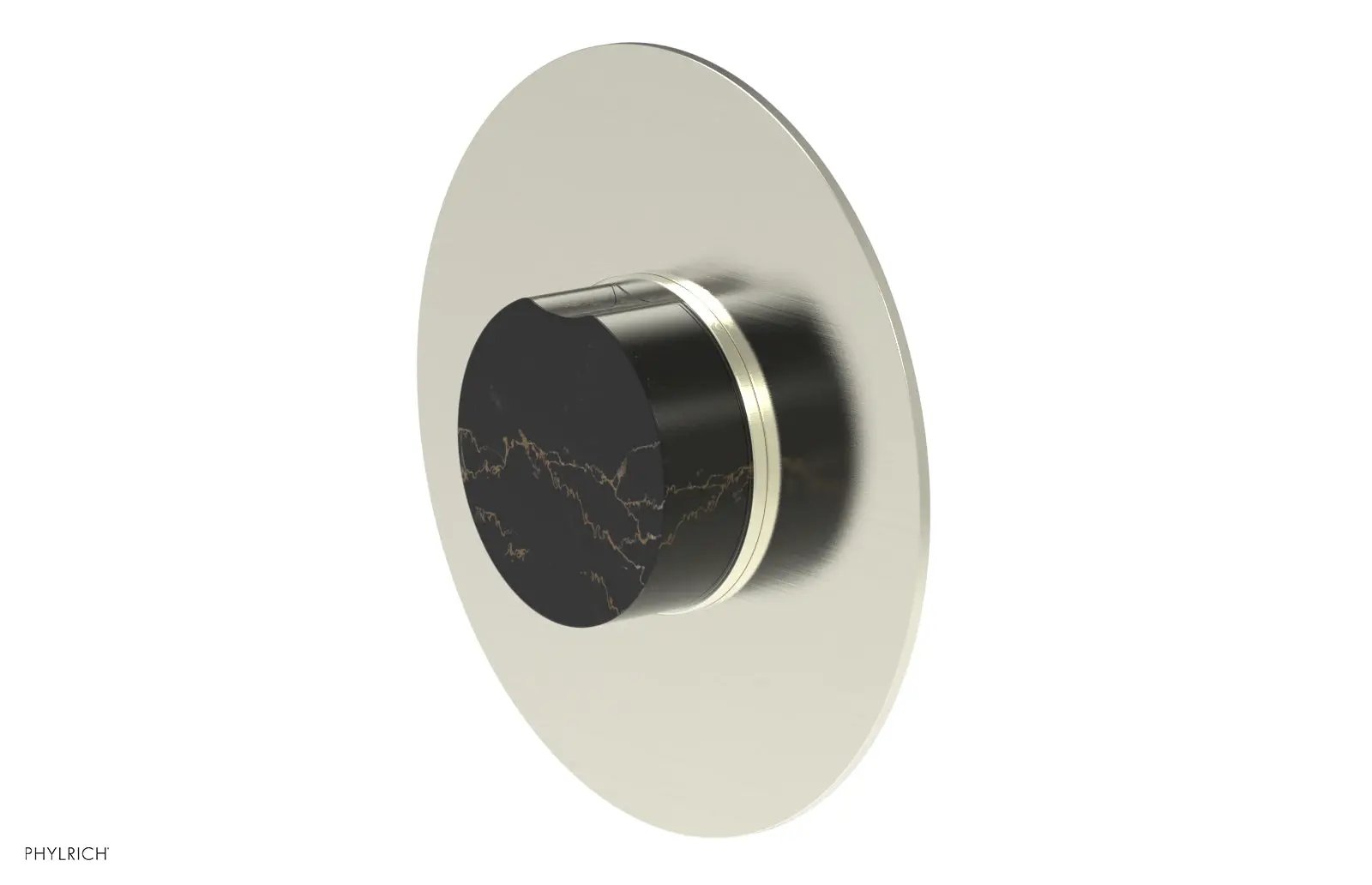 Phylrich CIRC Thermostatic Shower Trim, Black Marble Handle by Phylrich