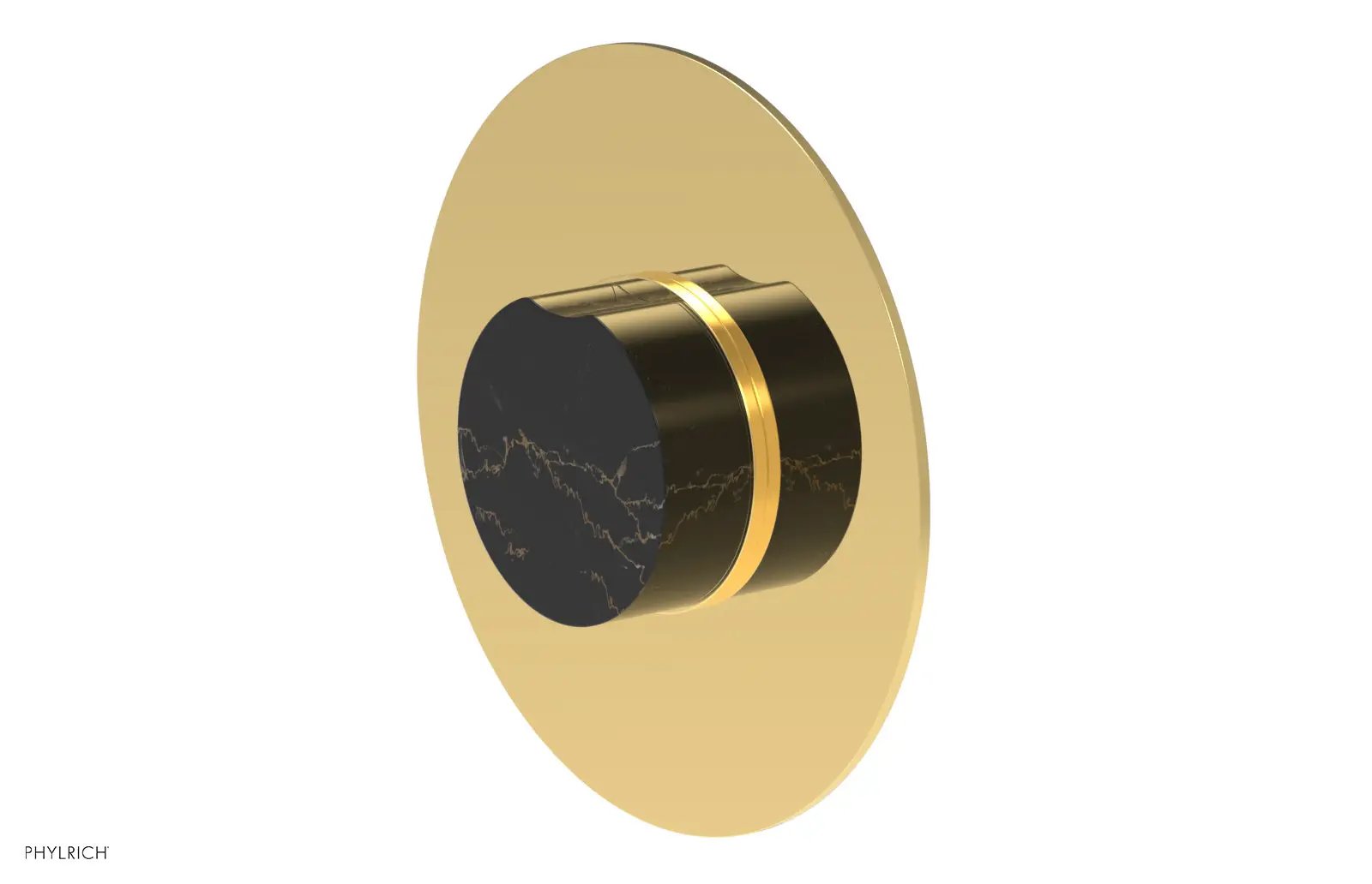 Phylrich CIRC Thermostatic Shower Trim, Black Marble Handle by Phylrich