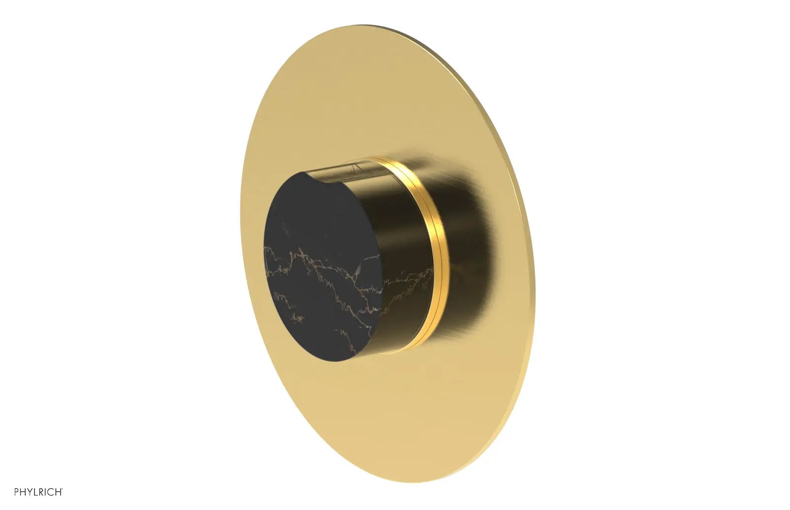 Phylrich CIRC Thermostatic Shower Trim, Black Marble Handle by Phylrich