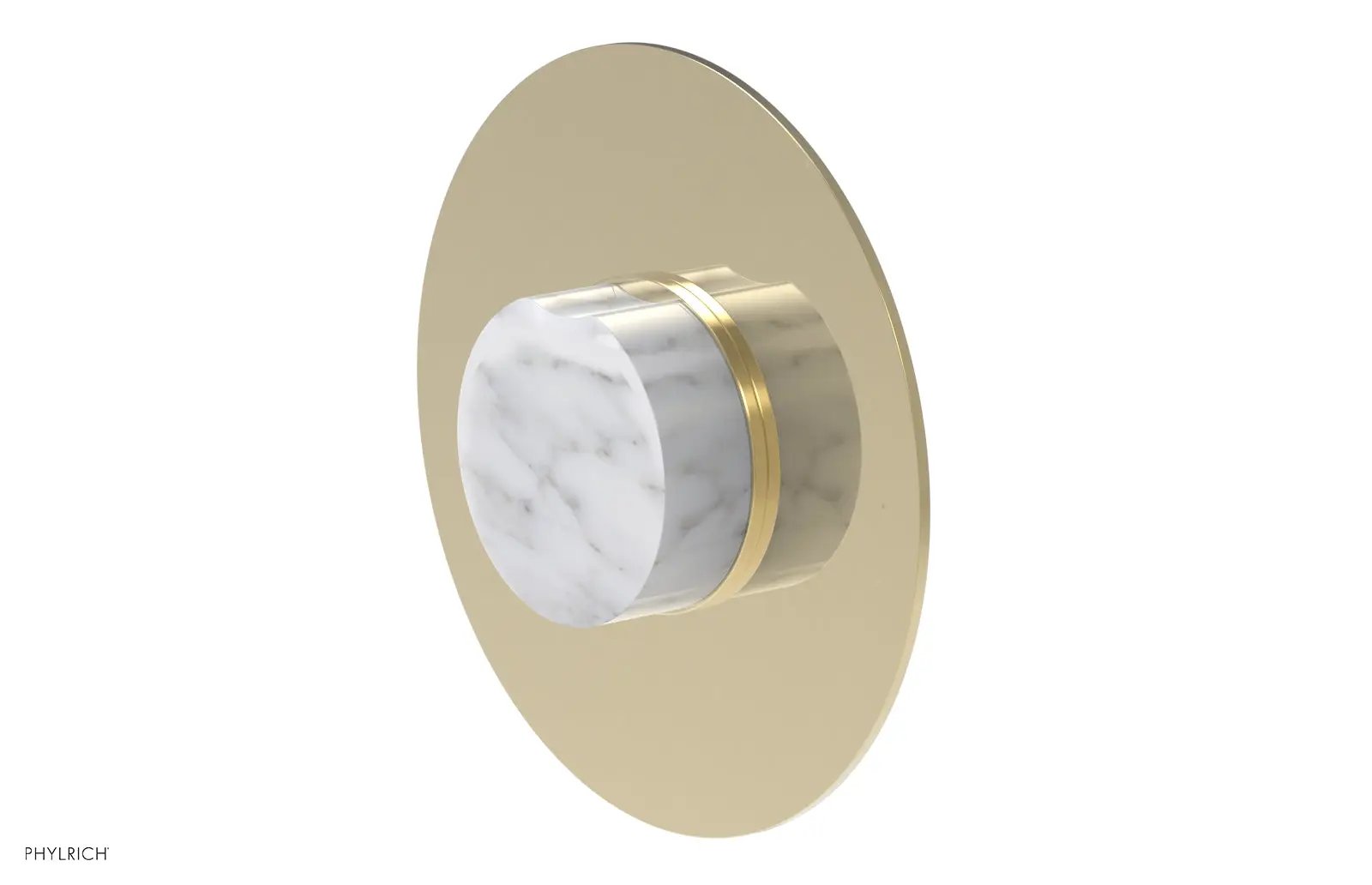 Phylrich CIRC Thermostatic Shower Trim, White Marble Handle by Phylrich