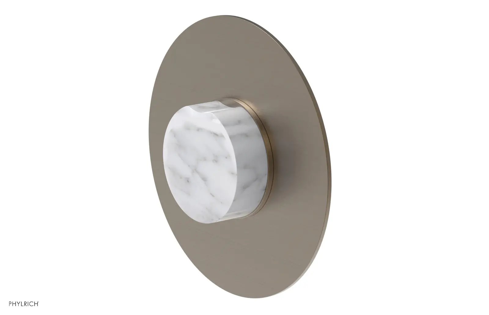 Phylrich CIRC Thermostatic Shower Trim, White Marble Handle by Phylrich