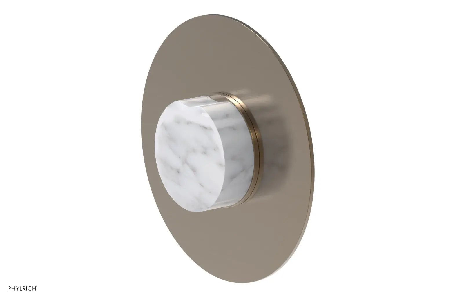 Phylrich CIRC Thermostatic Shower Trim, White Marble Handle by Phylrich