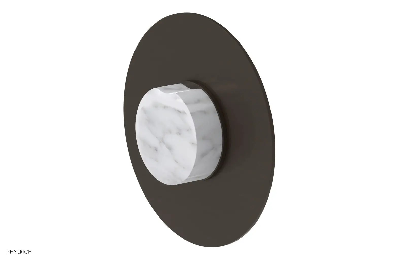 Phylrich CIRC Thermostatic Shower Trim, White Marble Handle by Phylrich