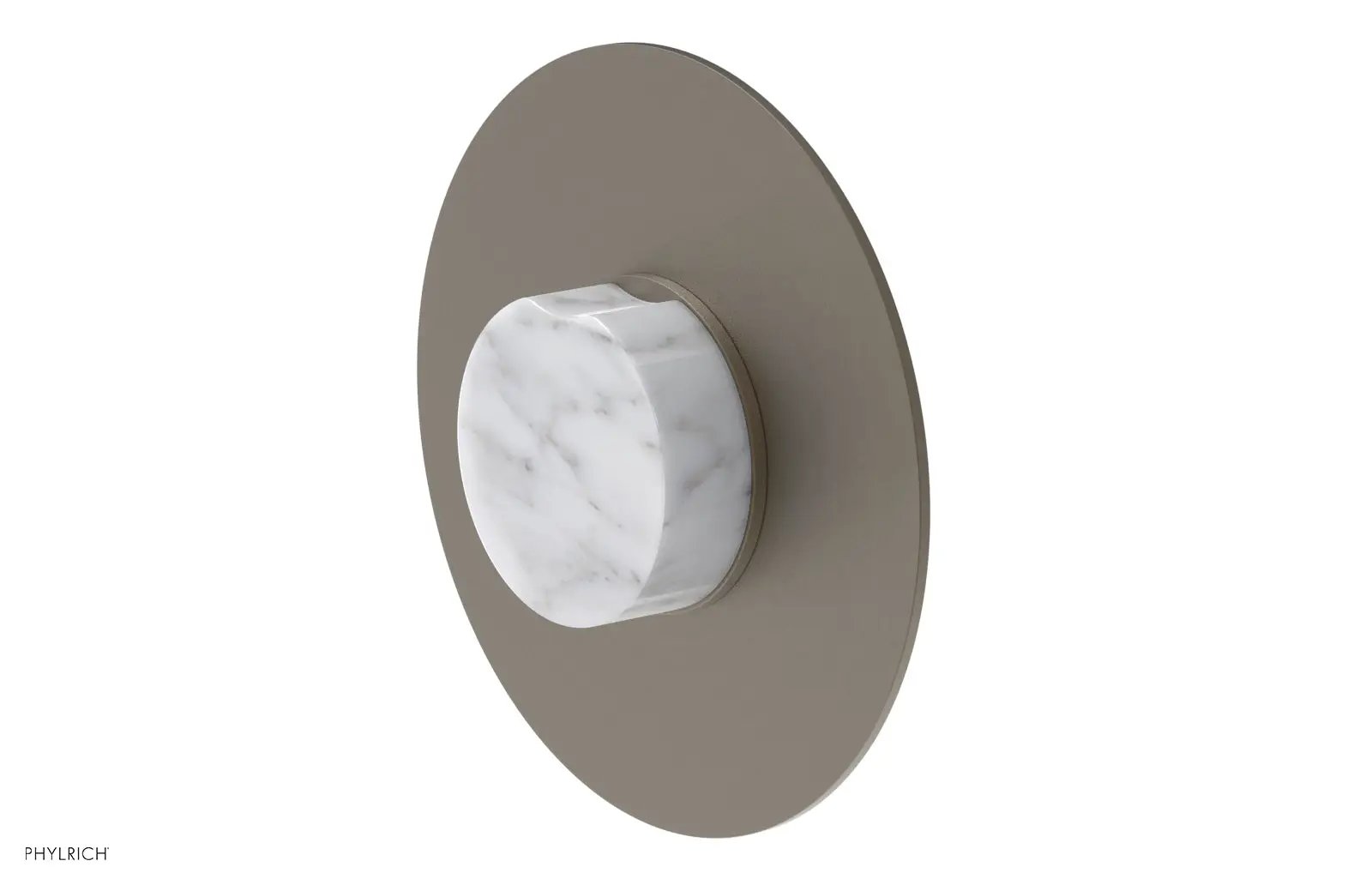 Phylrich CIRC Thermostatic Shower Trim, White Marble Handle by Phylrich