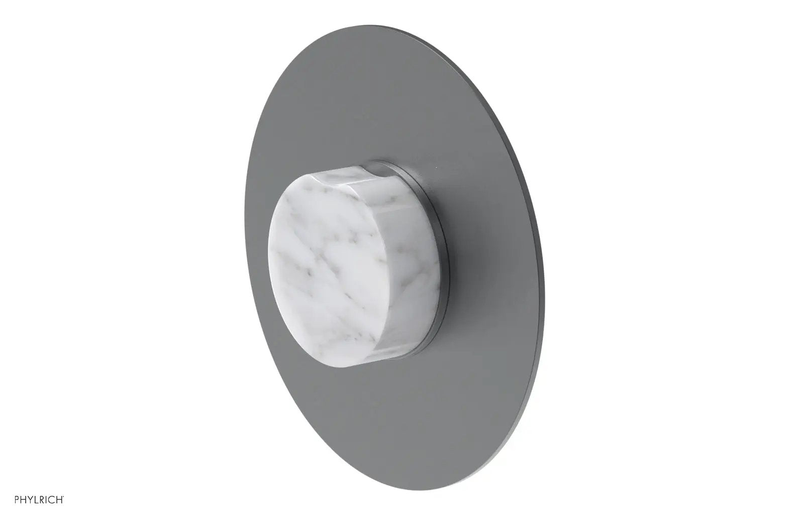Phylrich CIRC Pressure Balance Shower Plate & White Marble Handle Trim by Phylrich