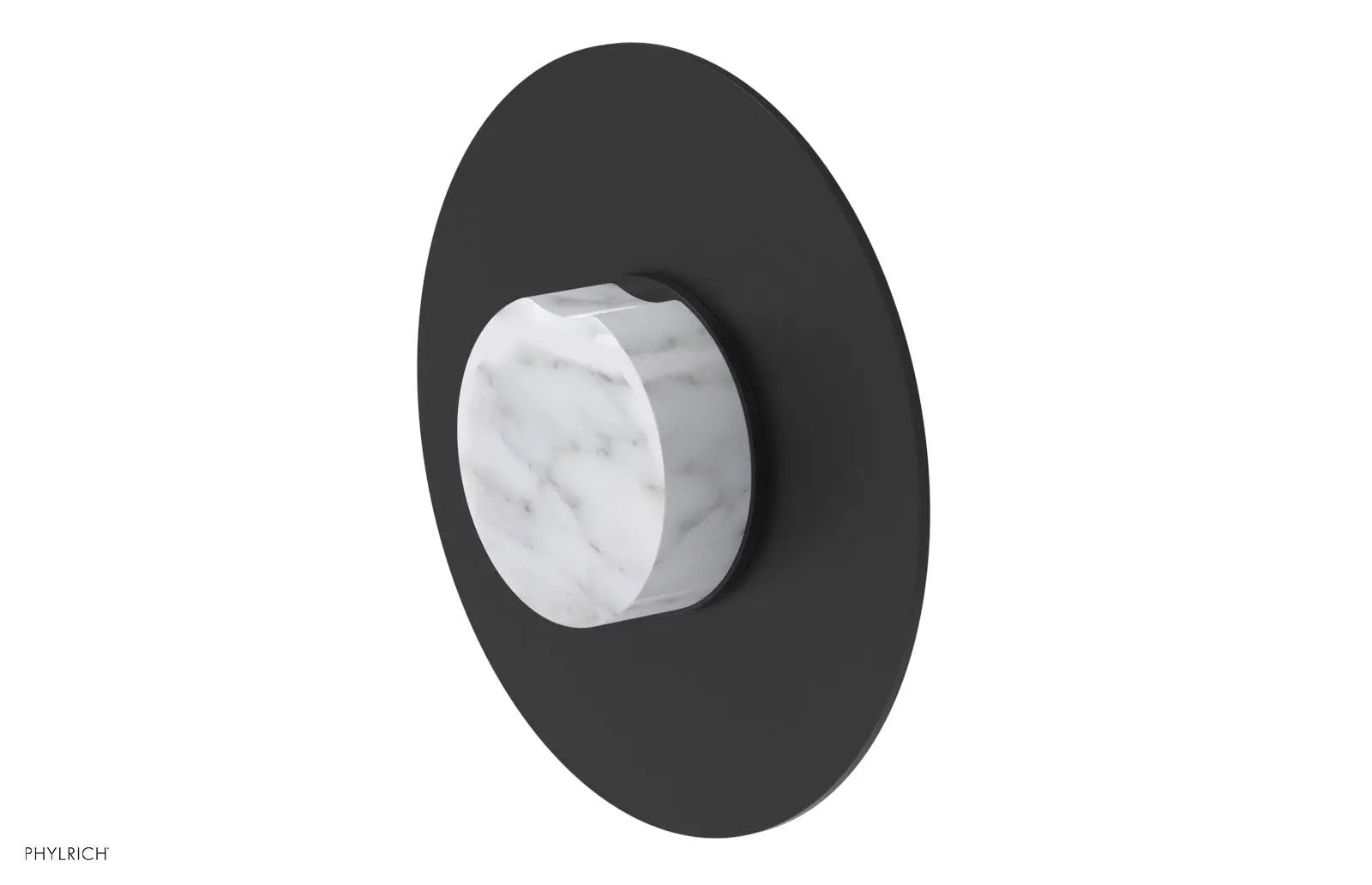 Phylrich CIRC Pressure Balance Shower Plate & White Marble Handle Trim by Phylrich