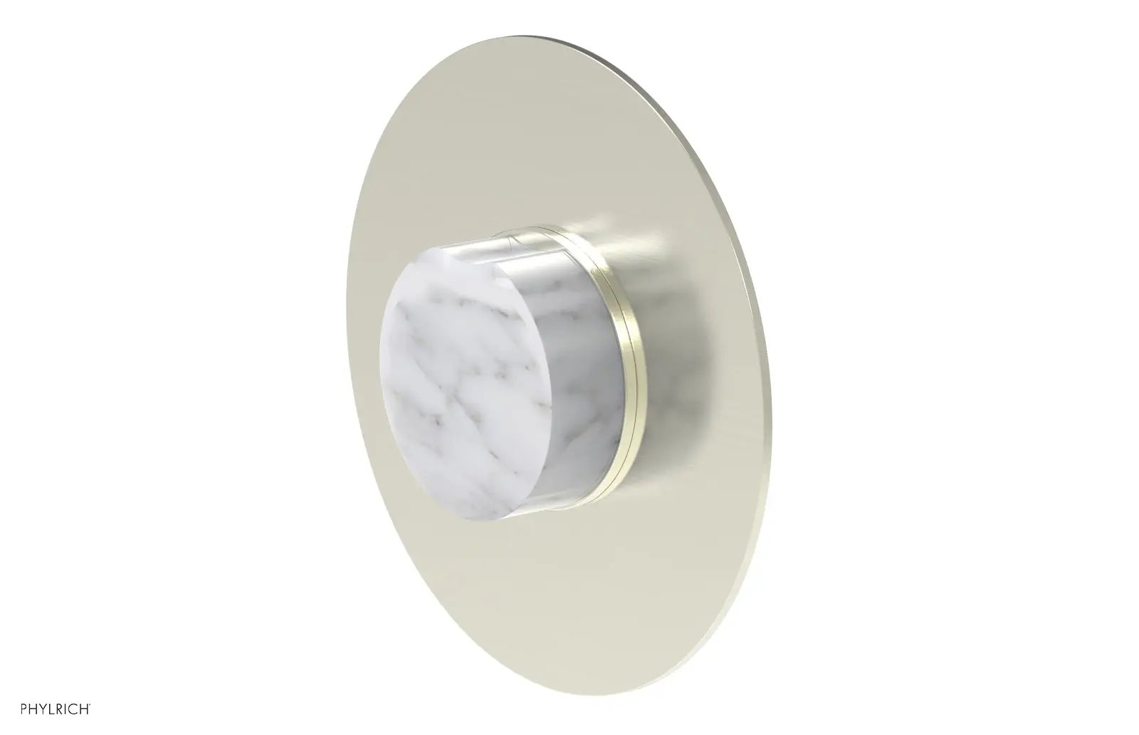 Phylrich CIRC Thermostatic Shower Trim, White Marble Handle by Phylrich