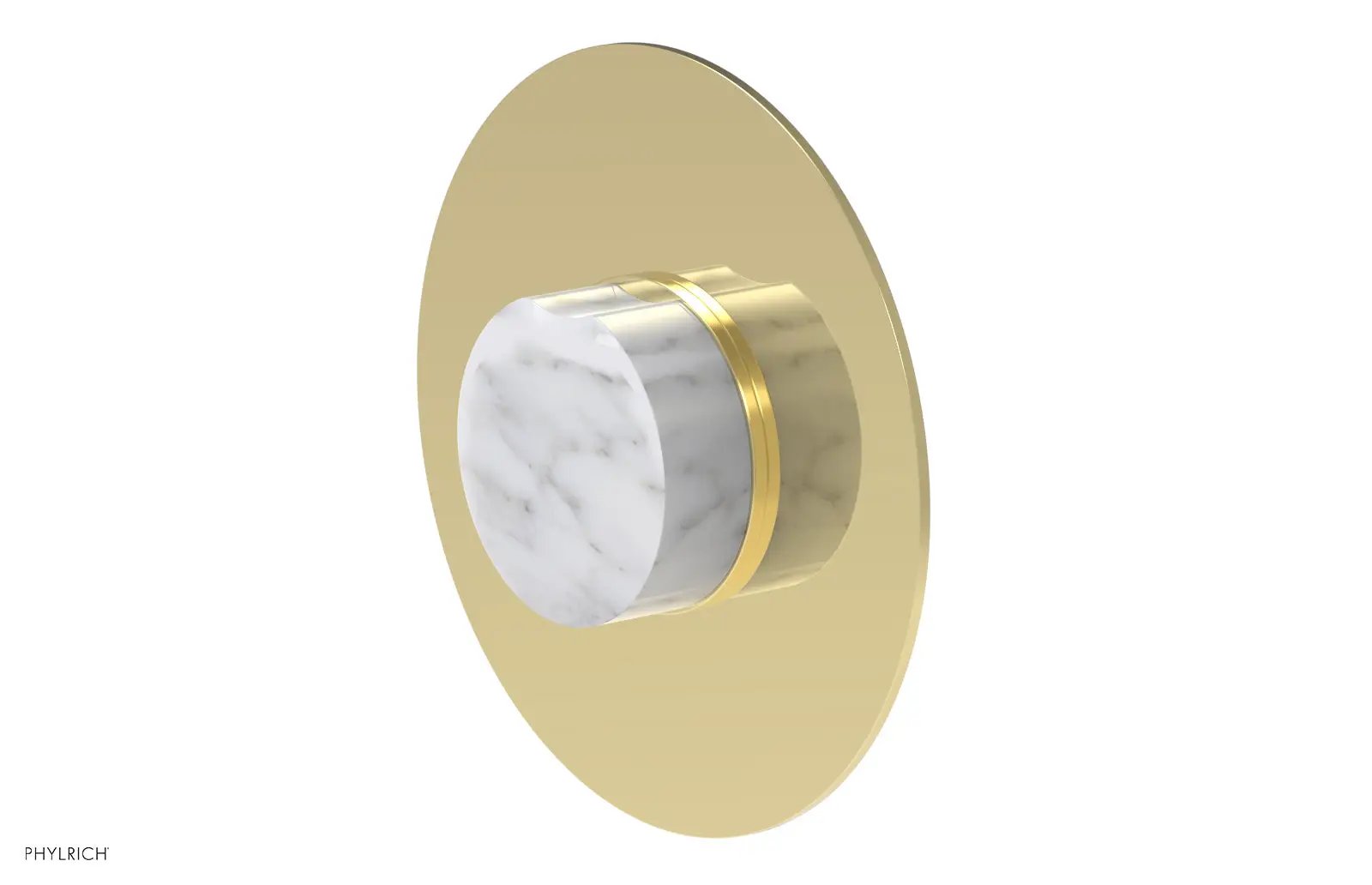 Phylrich CIRC Thermostatic Shower Trim, White Marble Handle by Phylrich