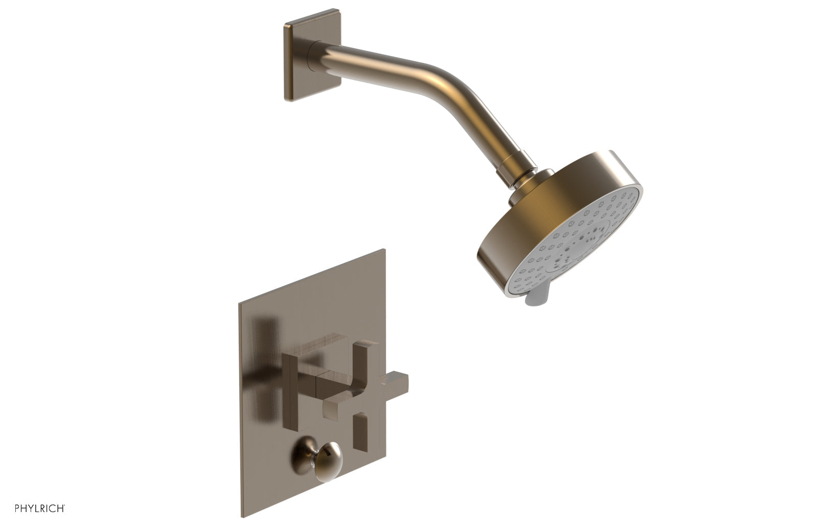 Phylrich CROI Pressure Balance Shower and Diverter Set (Less Spout), Cross Handle