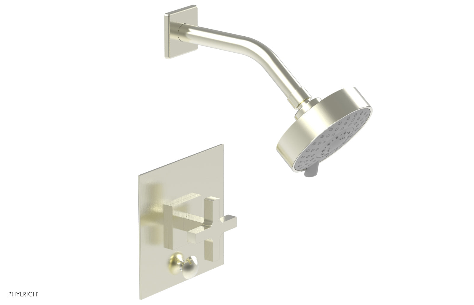 Phylrich CROI Pressure Balance Shower and Diverter Set (Less Spout), Cross Handle