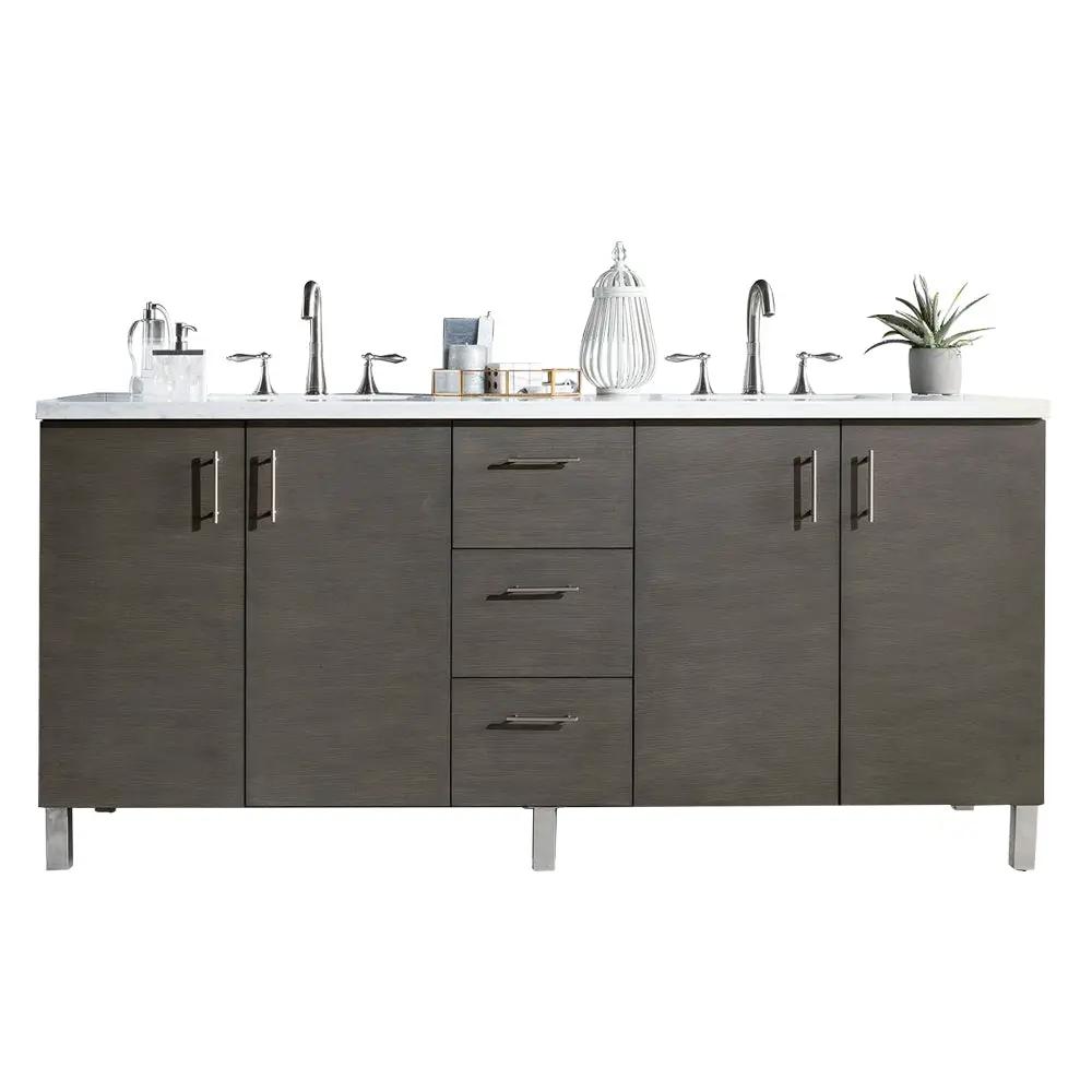 James Martin Metropolitan 72" Double Vanity Set - Silver Oak by James Martin Vanities