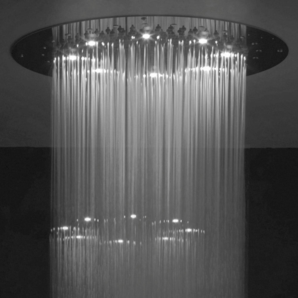polished chrome shower head